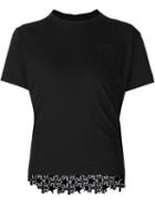 Sacai Lace Back T-shirt, Women's, Size: 4, Black, Linen/flax/polyester