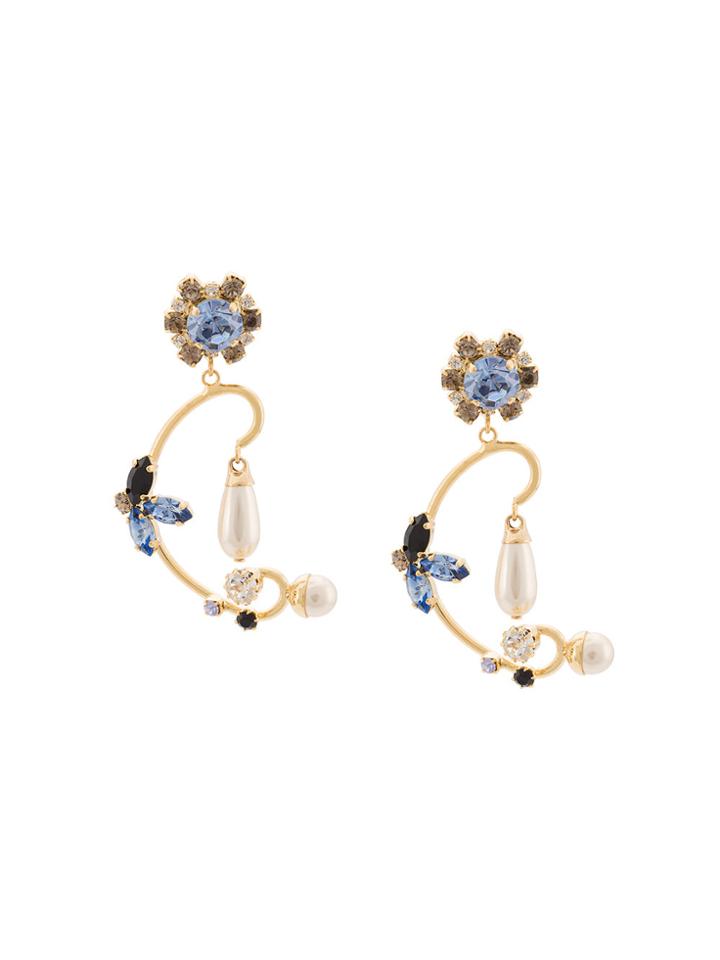 Erdem Floral Filigree Earring - Pink & Purple