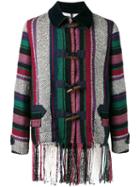 Sacai Mexican Stripe Fringe Jacket, Men's, Size: 2, Cotton/nylon/rayon/wool