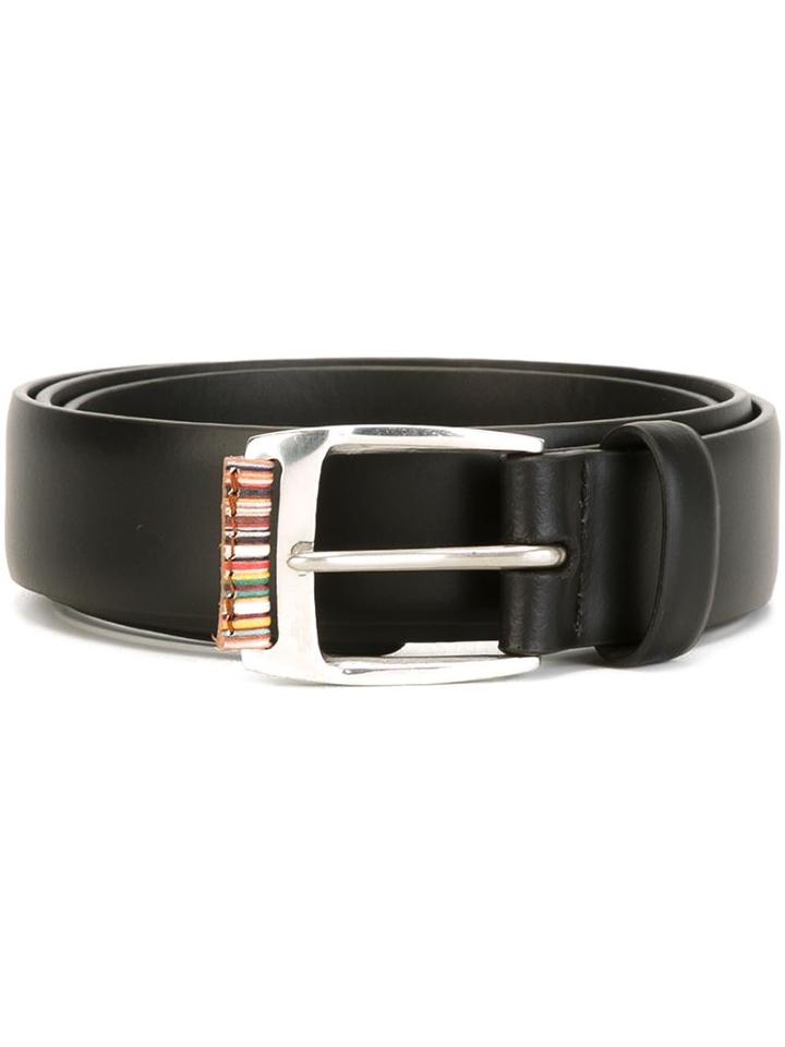 Paul Smith Multi Stripe Belt, Men's, Size: 100, Black, Leather/enamel