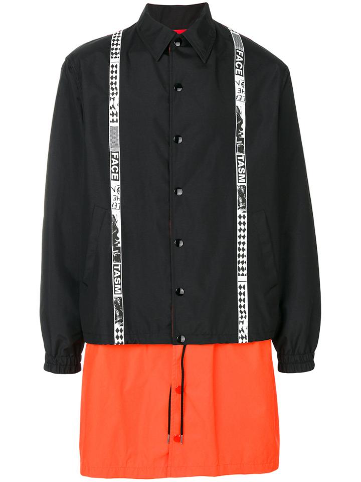 Facetasm Panelled Coat - Black