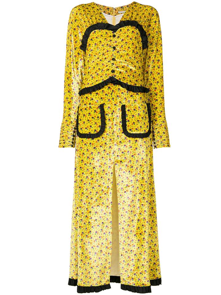Alessandra Rich Faux-corset Dress - Yellow & Orange