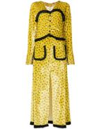 Alessandra Rich Faux-corset Dress - Yellow & Orange