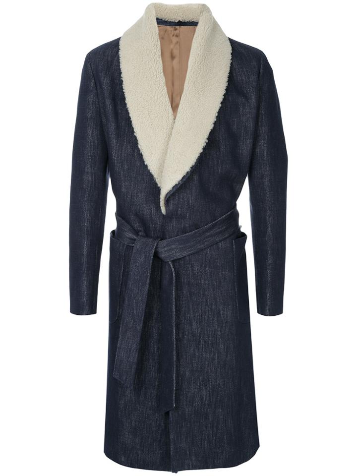 Caruso Belted Coat - Blue