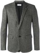 Saint Laurent Leather Elbow Patch Blazer, Men's, Size: 50, Black, Silk/cotton/leather/wool