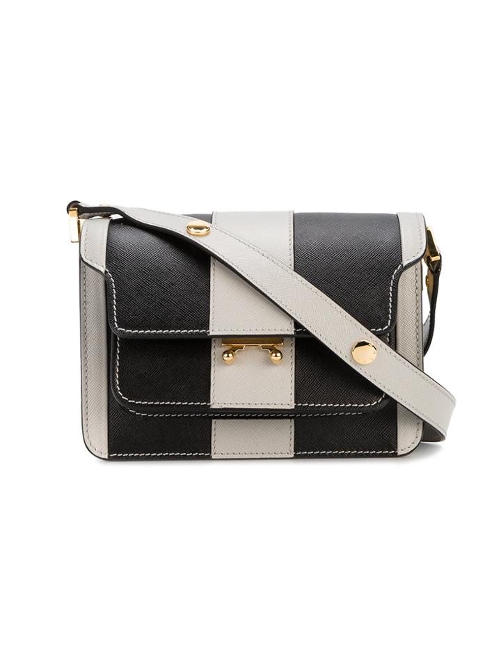 Marni Mini Striped Trunk Shoulder Bag - Grey