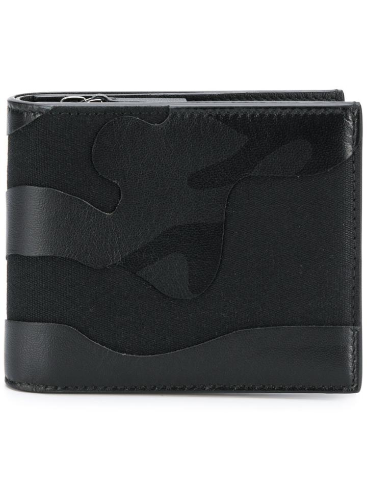 Valentino Camouflage Foldover Wallet - Black