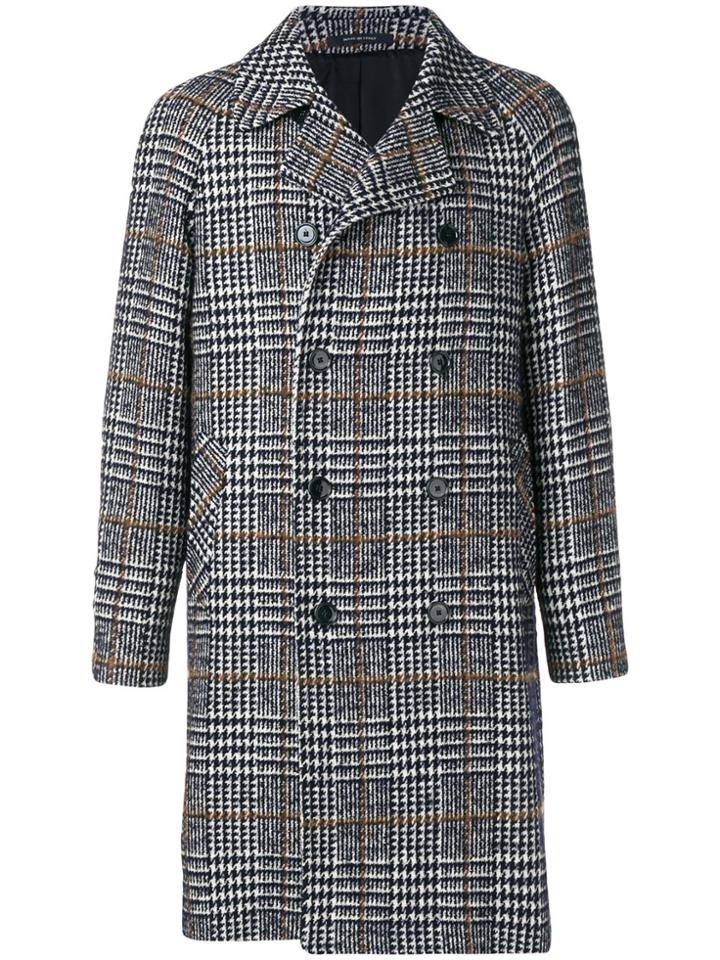 Tagliatore Checked Double Breasted Coat - Multicolour