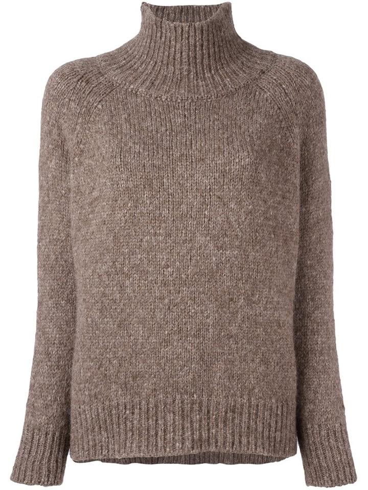 Vanessa Bruno High Neck Jumper, Women's, Size: Large, Brown, Polyamide/wool/alpaca