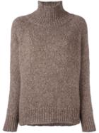 Vanessa Bruno High Neck Jumper, Women's, Size: Large, Brown, Polyamide/wool/alpaca