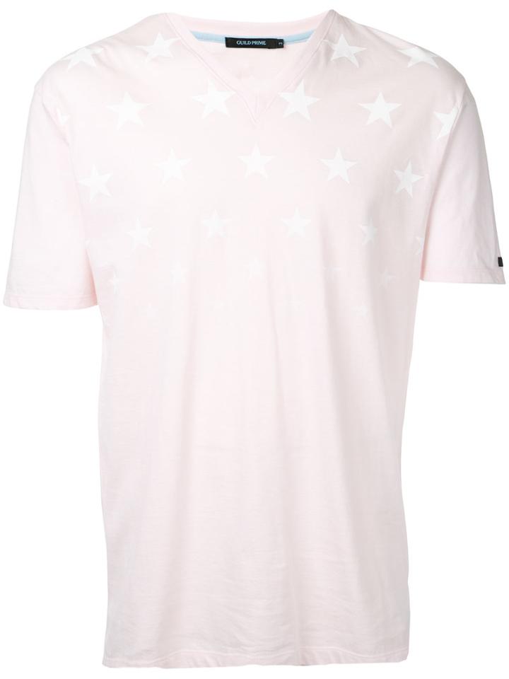 Guild Prime Stars Print T-shirt, Men's, Size: 3, Pink/purple, Cotton