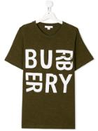 Burberry Kids Teen Logo Print T-shirt - Green