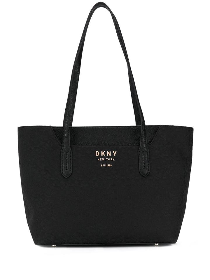 Dkny Noho Logo-pattern Tote - Black