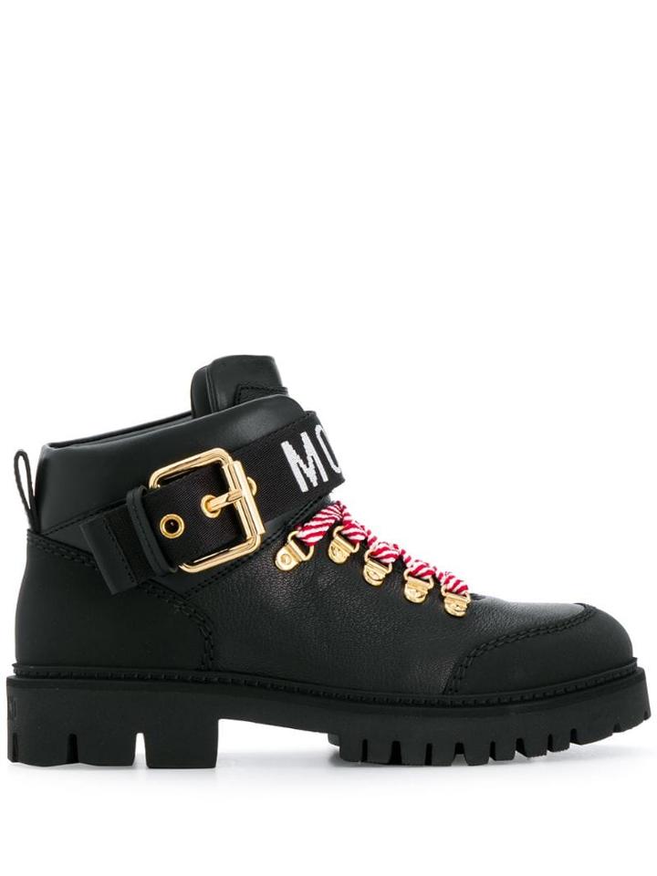 Moschino Trekking Ankle Boots - Black