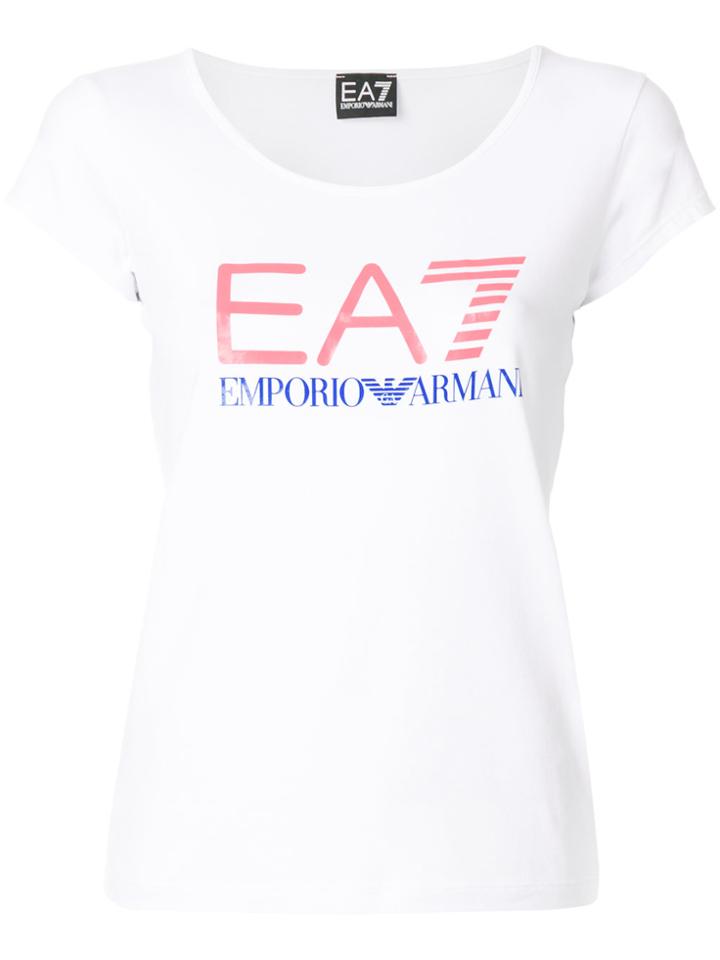 Ea7 Emporio Armani Logo Print T-shirt - White