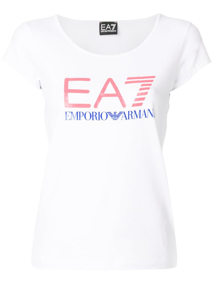 Ea7 Emporio Armani Logo Print T-shirt - White