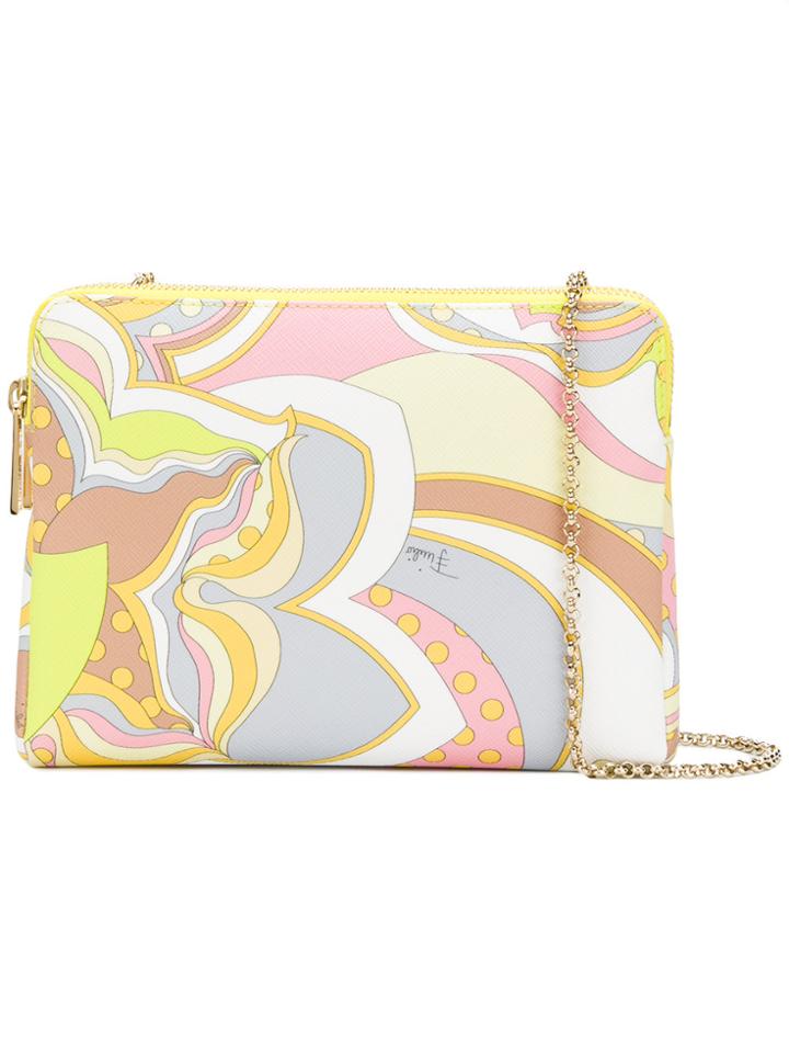 Emilio Pucci Wavy Printed Shoulder Bag - Yellow & Orange