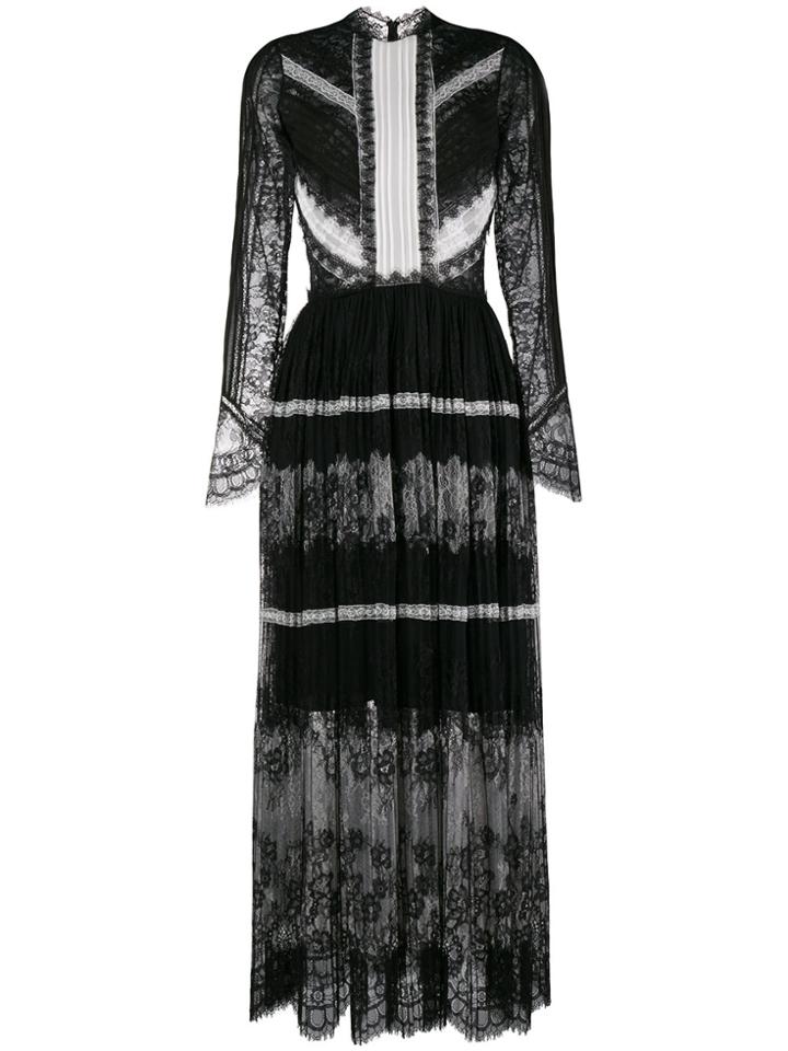 Ermanno Scervino Lace Pattern Evening Dress - Black