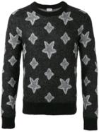 Saint Laurent Star Print Knitted Sweater - Black