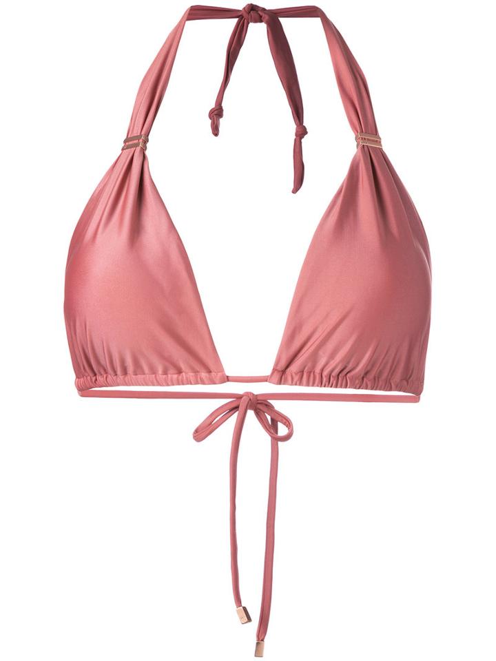 Vix Paula Hermanny Metallic Detail Bikini Top, Women's, Size: Medium, Pink/purple, Polyamide/spandex/elastane