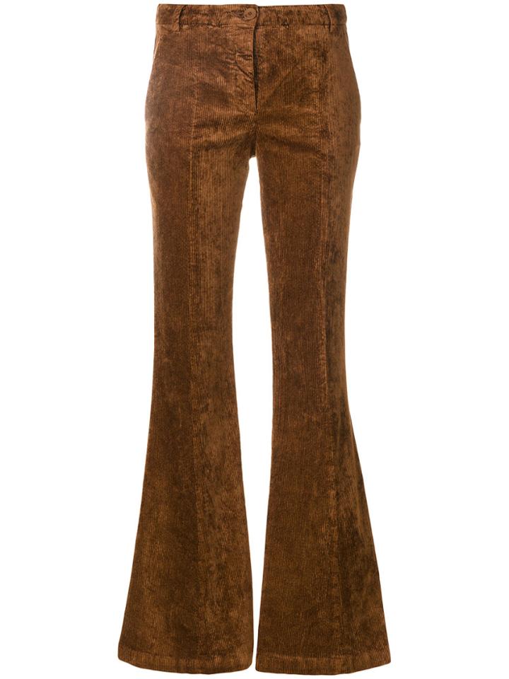 8pm Flared Leg Trousers - Brown