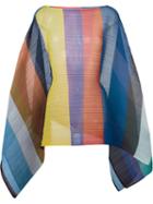Pleats Please By Issey Miyake Pleated Asymmetric Poncho
