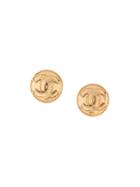 Chanel Pre-owned 1994 Spring Cc Earrings - Gold