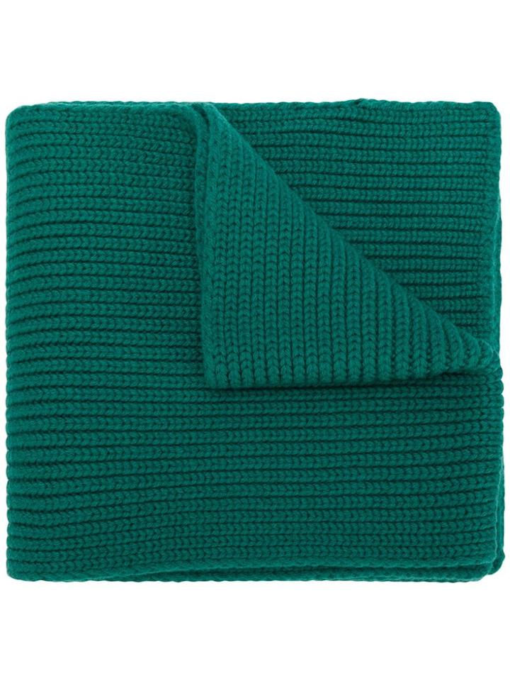 Moncler Ribbed Knit Scarf - Green