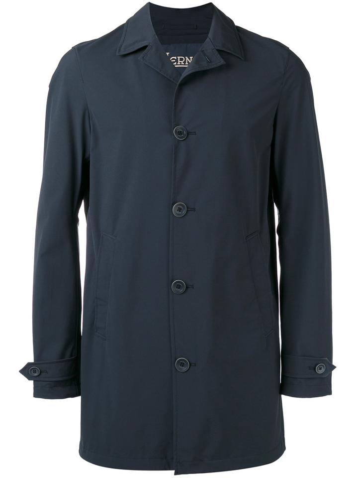 Herno - Midi Raincoat - Men - Elastodiene/polyamide/polyurethane - 48, Blue, Elastodiene/polyamide/polyurethane