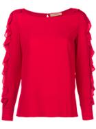 Twin-set Ruffled Sleeve Blouse - Red