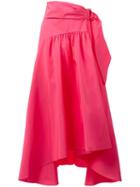 Peter Pilotto Asymmetric Taffeta Midi Skirt, Women's, Size: 8, Pink/purple, Cotton/polyester