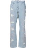Blumarine Embellished Ripped Jeans - Blue