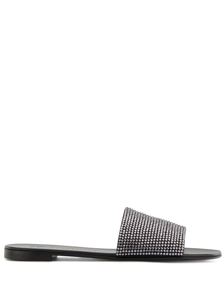 Giuseppe Zanotti Adelia Crystal-embellished Slides - Black