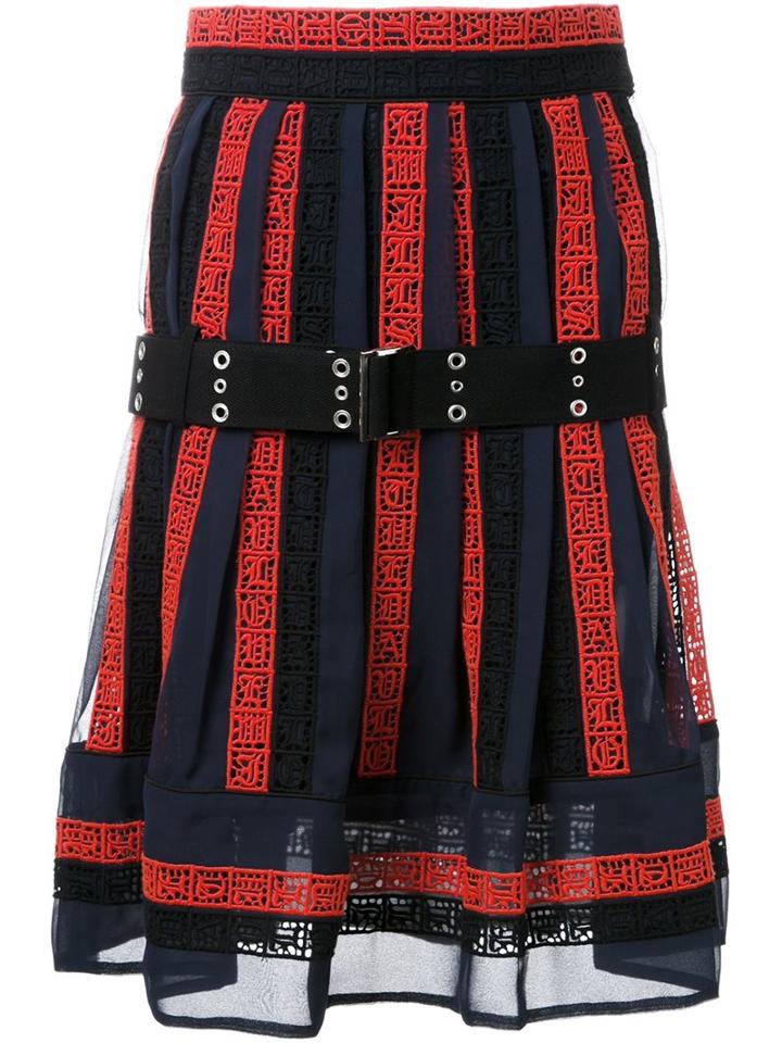 Sacai Calligraphy Embroidered Skirt