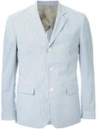Mr. Gentleman Striped Blazer, Men's, Size: Large, Blue, Cotton/polyester/rayon