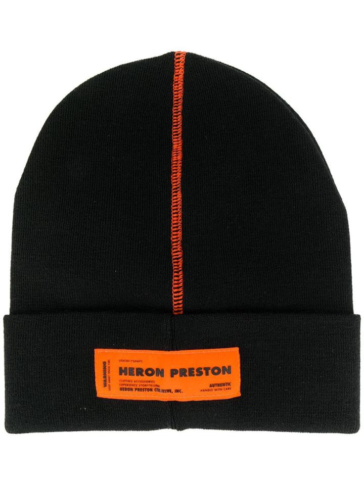 Heron Preston Contrast Stitching Beanie - Black