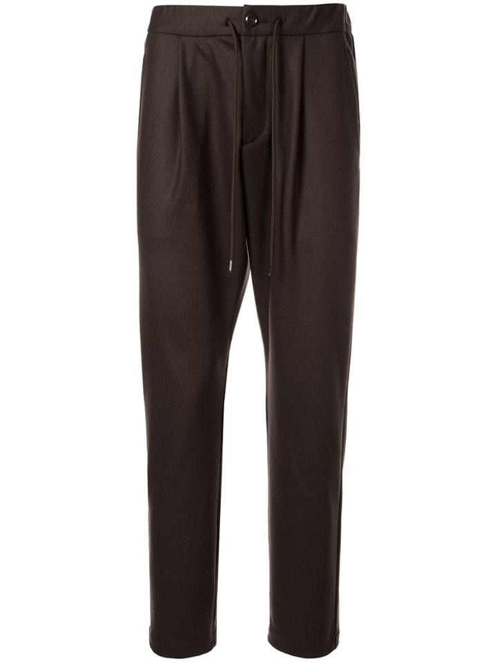 Attachment Drawstring Waist Trousers - Brown