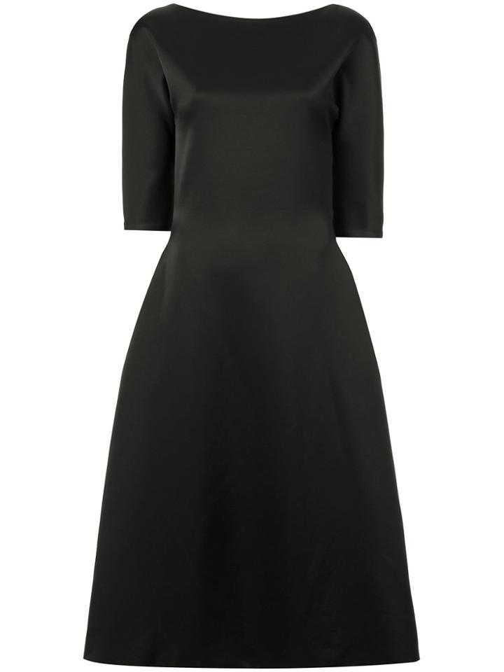 Maticevski Slash Neck Flared Dress - Black