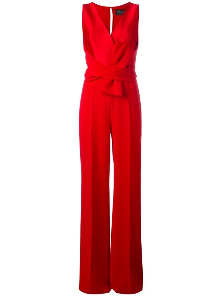 Max Mara Everest Jumpsuit, Women's, Size: 38, Red, Polyester/silk/acetate/polyamide