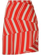 Walter Van Beirendonck Vintage Contrast Stripe Skirt - Red