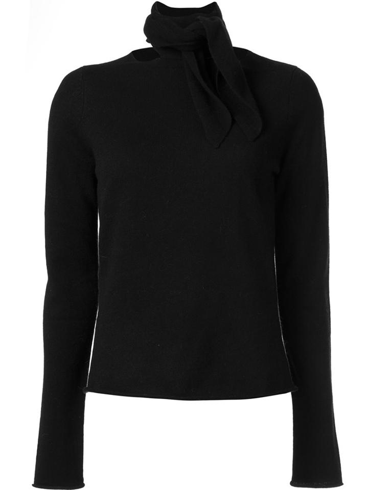 Chloé Neck Tie Jumper, Women's, Size: Medium, Black, Cashmere