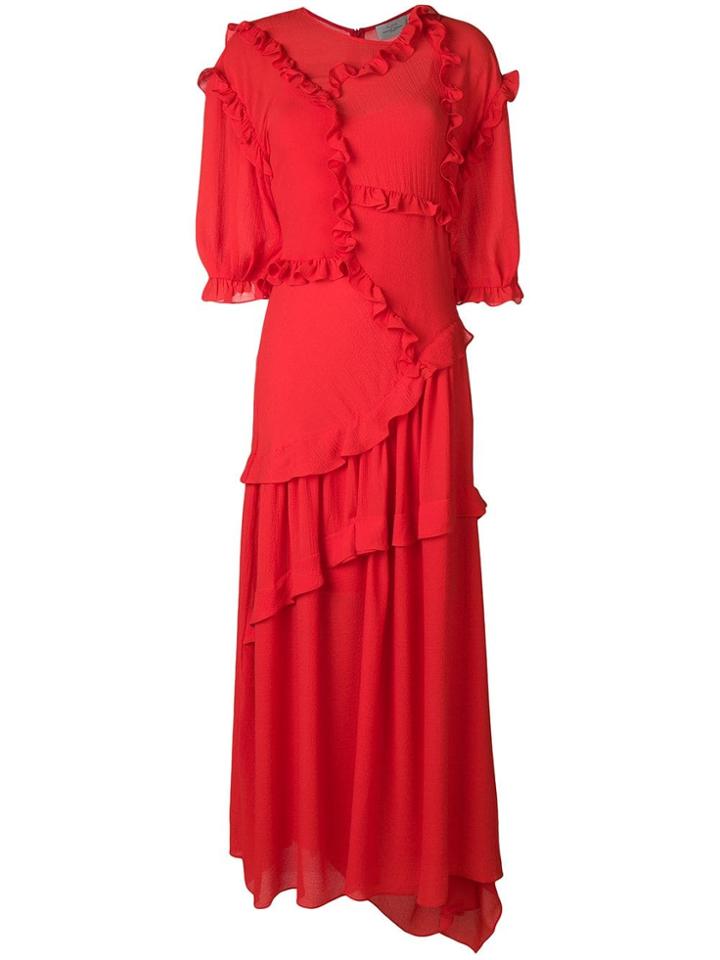 Preen By Thornton Bregazzi Cassidy Frilled Dress - Red