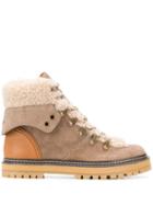 See By Chloé Shearling Trek Boots - Neutrals