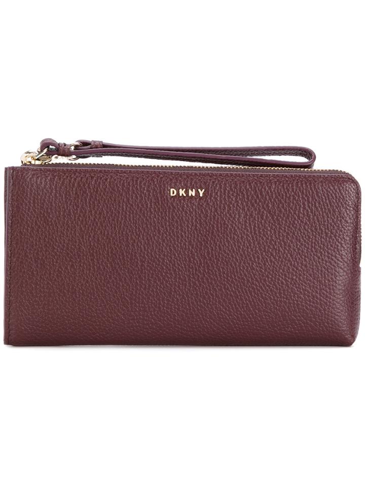 Dkny Wrist-strap Zipped Wallet - Red