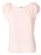 Liu Jo Embellished Shoulders T-shirt - Pink