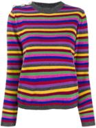 Ganni Multicoloured Knitted Top - Grey