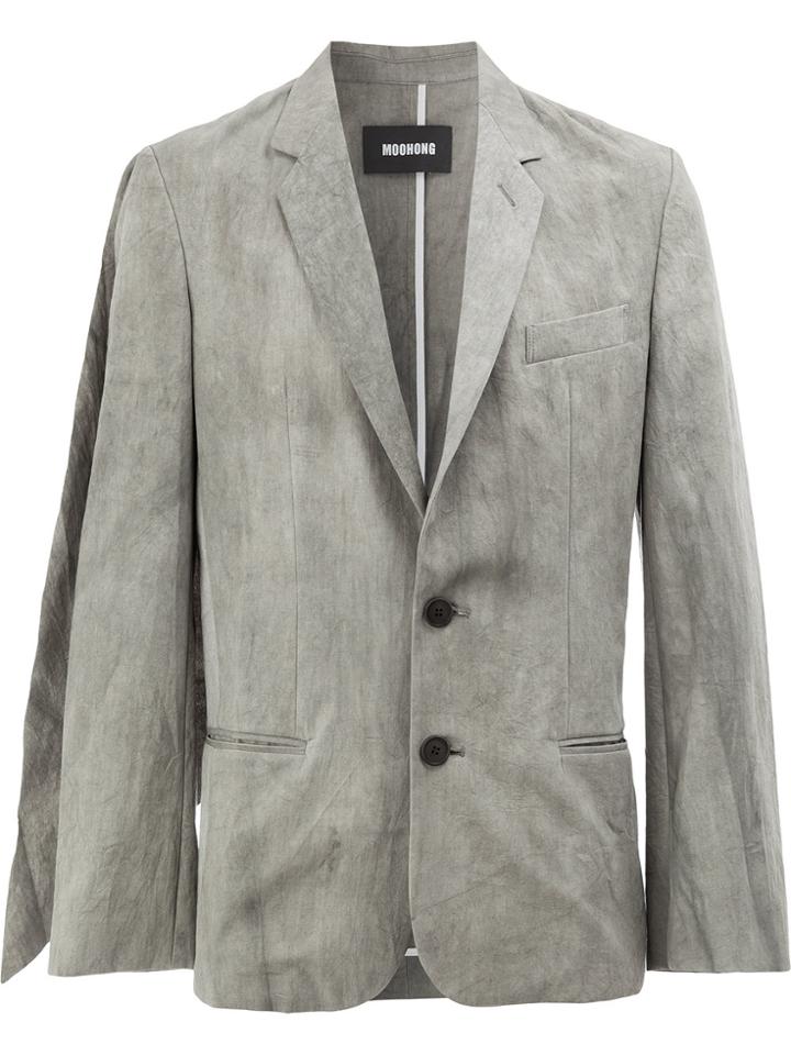 Moohong Hand-dyed Draped Back Blazer - Grey