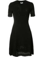 Kenzo Fit And Flare Lace Hole Dress, Women's, Size: Xs, Black, Polyester/viscose