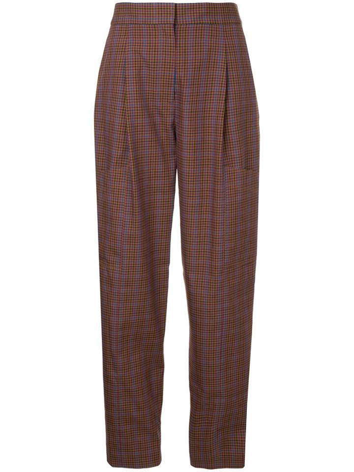 Tibi Check Cargo Pants - Brown