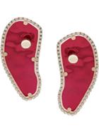Y/project Oyster Earrings - Red